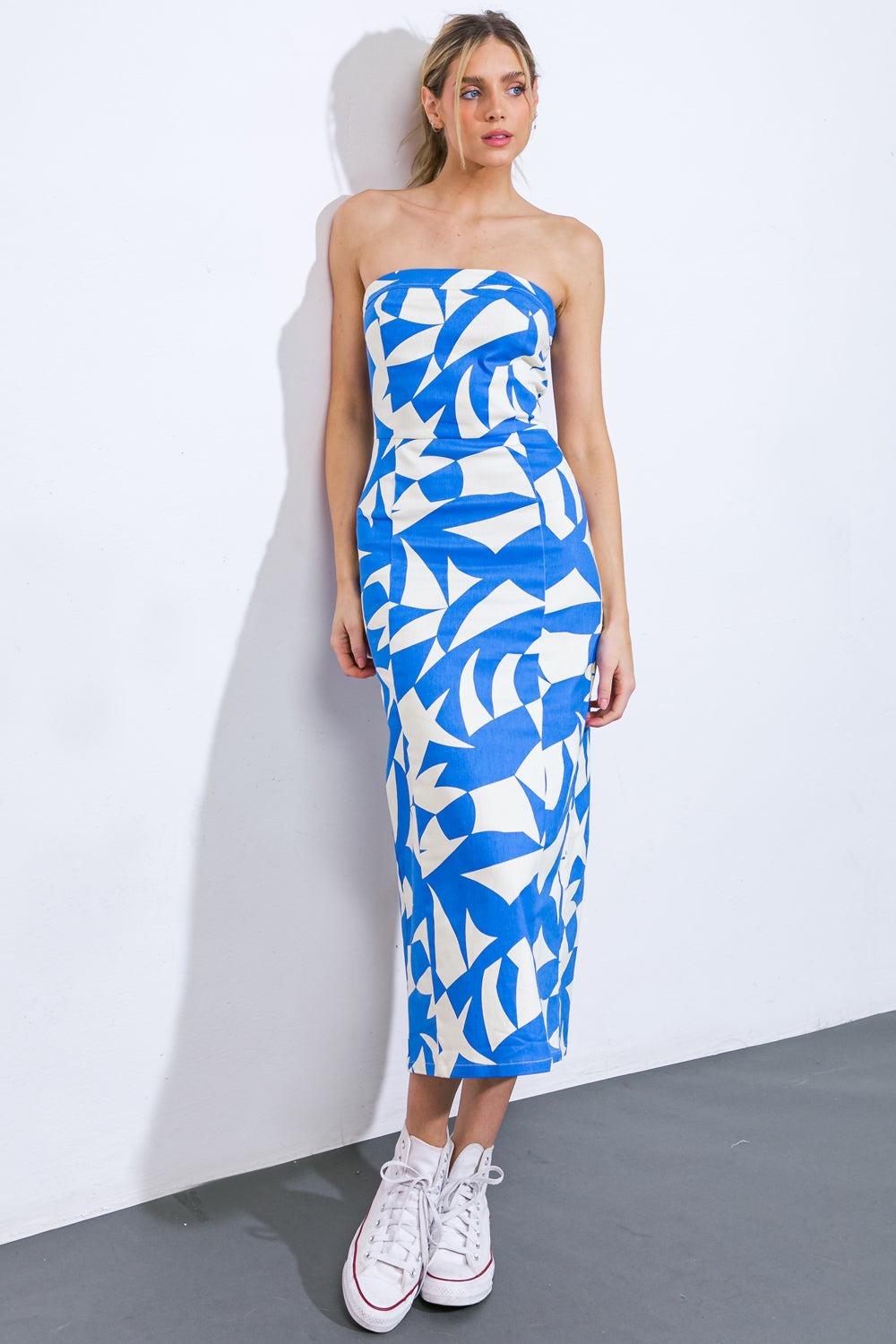 PICKING PETALS WOVEN MIDI DRESS Flying Tomato